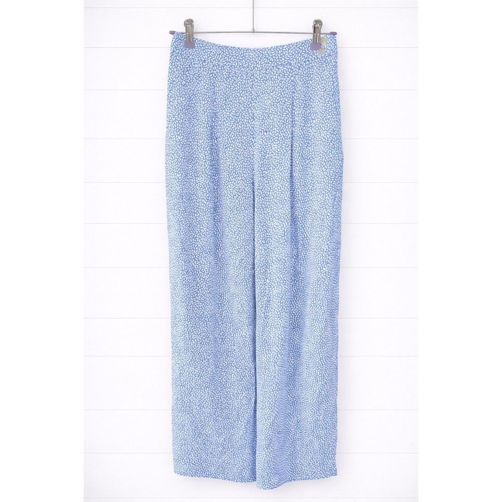 Chaus Wide Leg Relaxed Fit Rayon Light blue and white Wide Leg Pant 6